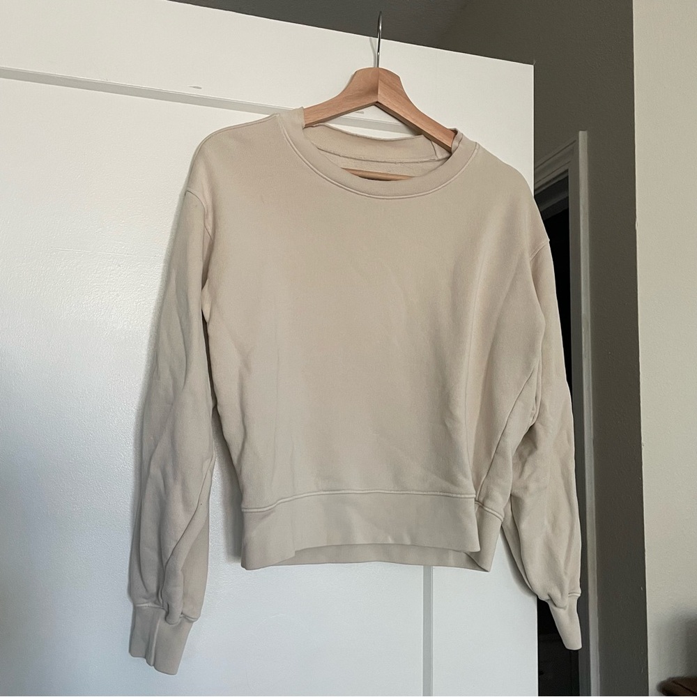 Mate The Label Raw Hem Sweatshirt in Bone